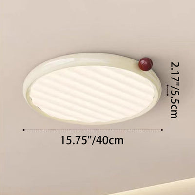 Modern Minimalist Oval Spherical Childlike Iron Acrylic LED Flush Mount Ceiling Light For Bedroom
