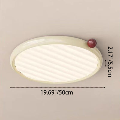 Modern Minimalist Oval Spherical Childlike Iron Acrylic LED Flush Mount Ceiling Light For Bedroom