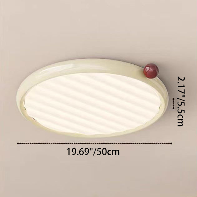 Modern Minimalist Oval Spherical Childlike Iron Acrylic LED Flush Mount Ceiling Light For Bedroom