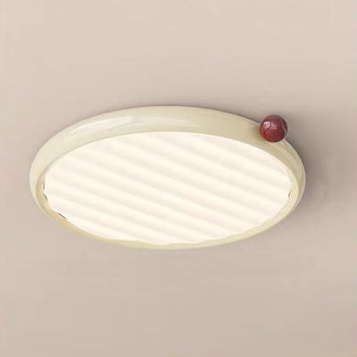 Modern Minimalist Oval Spherical Childlike Iron Acrylic LED Flush Mount Ceiling Light For Bedroom