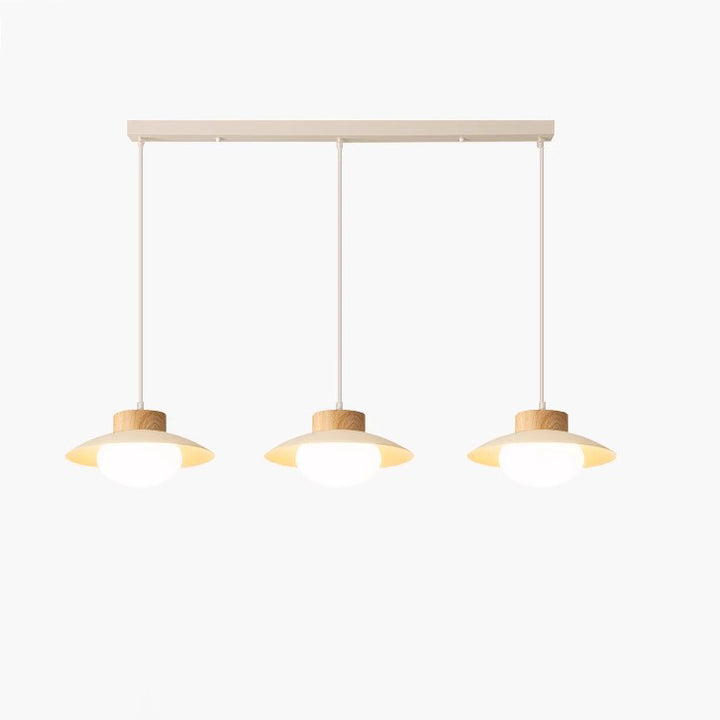 Lustre Contemporain Scandinave en Bois Sphérique en Fer Acrylique LED pour Salle à Manger 