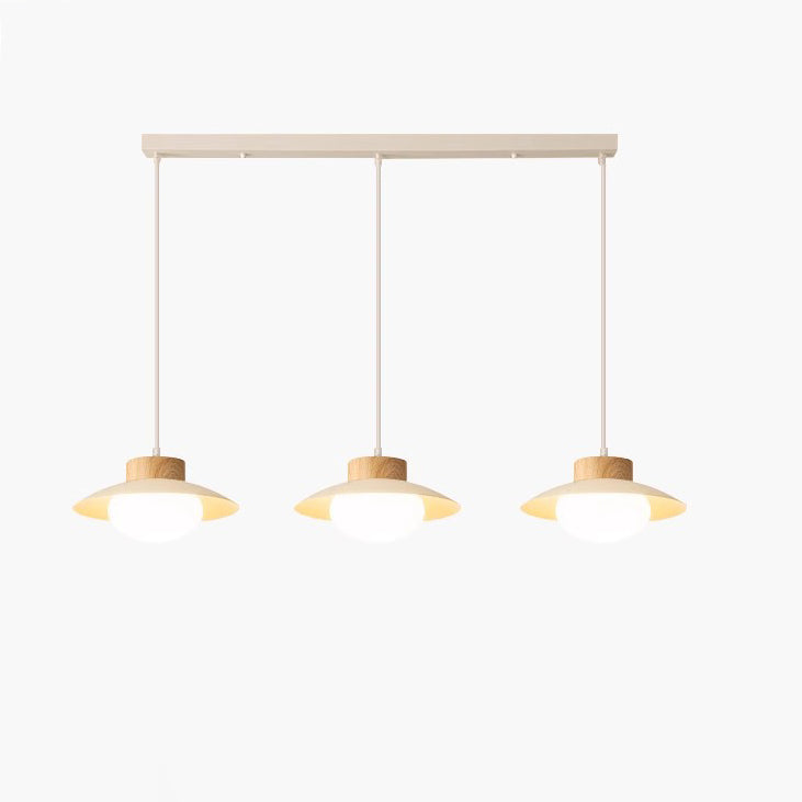 Contemporary Scandinavian Spherical Wooden Iron Acrylic LED Island Light Chandelier For Dining Room