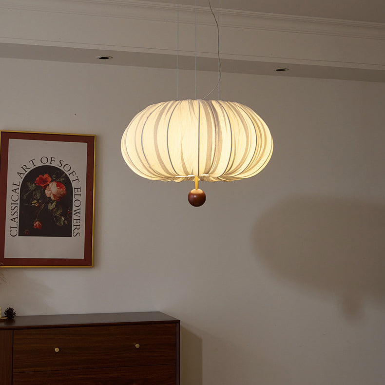 Quatre lumières de suspension pour chambre à coucher en tissu matériel sphérique chinois traditionnel 