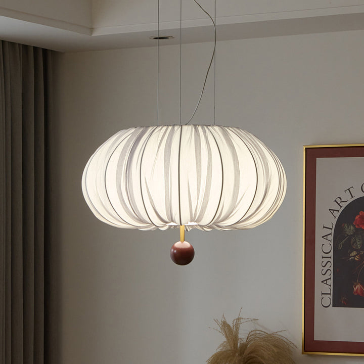 Quatre lumières de suspension pour chambre à coucher en tissu matériel sphérique chinois traditionnel 