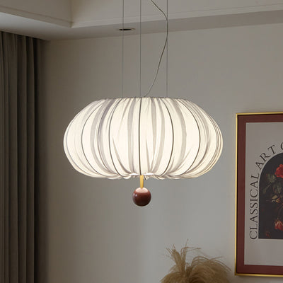 Traditional Chinese Spherical Hardware Fabric 4-Light Pendant Light For Bedroom
