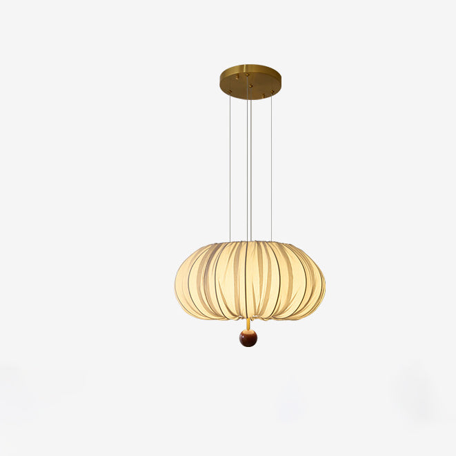 Traditional Chinese Spherical Hardware Fabric 4-Light Pendant Light For Bedroom