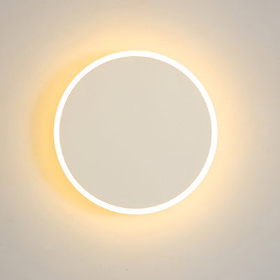 Modern Minimalist Round Tech Iron Acrylic LED Wall Sconce Lamp For Bedroom