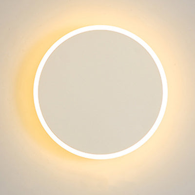 Modern Minimalist Round Tech Iron Acrylic LED Wall Sconce Lamp For Bedroom