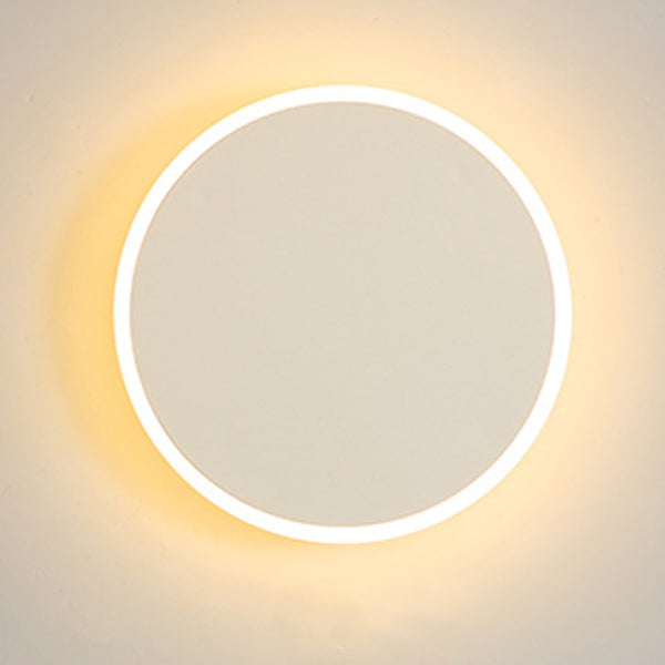 Modern Minimalist Round Tech Iron Acrylic LED Wall Sconce Lamp For Bedroom