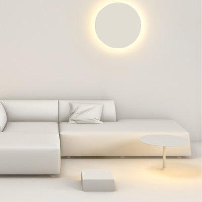 Modern Minimalist Round Tech Iron Acrylic LED Wall Sconce Lamp For Bedroom