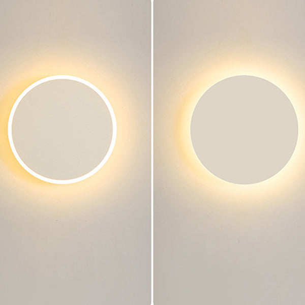 Modern Minimalist Round Tech Iron Acrylic LED Wall Sconce Lamp For Bedroom