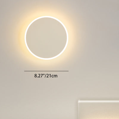 Modern Minimalist Round Tech Iron Acrylic LED Wall Sconce Lamp For Bedroom