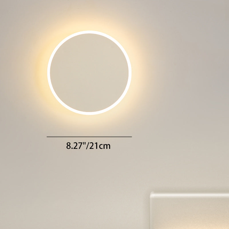 Modern Minimalist Round Tech Iron Acrylic LED Wall Sconce Lamp For Bedroom