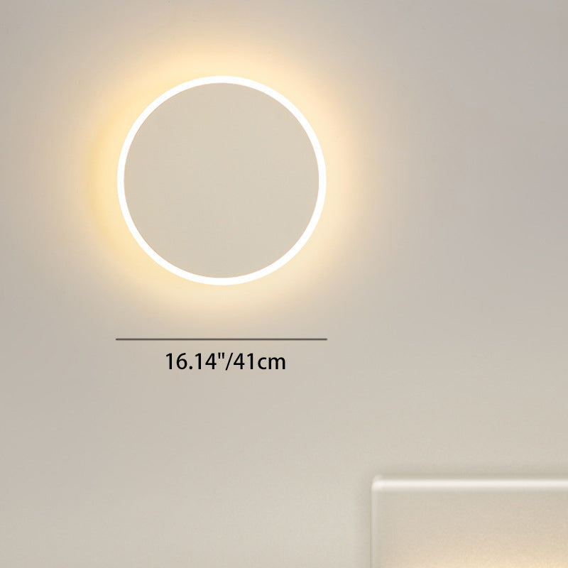 Modern Minimalist Round Tech Iron Acrylic LED Wall Sconce Lamp For Bedroom