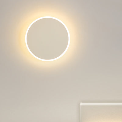 Modern Minimalist Round Tech Iron Acrylic LED Wall Sconce Lamp For Bedroom