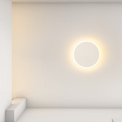 Modern Minimalist Round Tech Iron Acrylic LED Wall Sconce Lamp For Bedroom