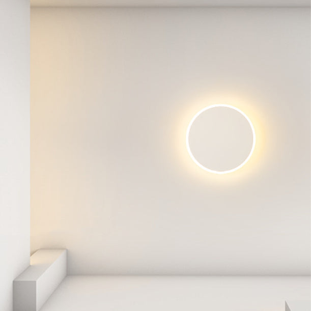 Modern Minimalist Round Tech Iron Acrylic LED Wall Sconce Lamp For Bedroom