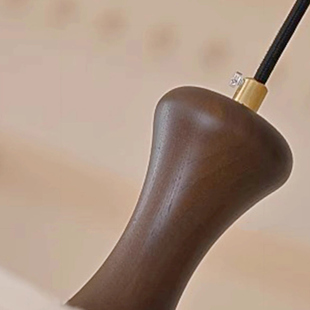 Traditional Vintage Flower Half Sphere Wooden Fabric Acrylic 3/5 Light Pendant Light For Bedroom