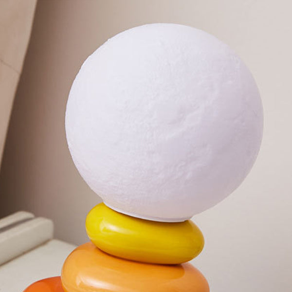 Lampe de table moderne Art Déco sphérique ovale en céramique et verre à 1 lumière pour chambre 