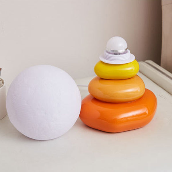 Modern Art Deco Spherical Oval Ceramic Glass 1-Light Table Lamp For Bedroom