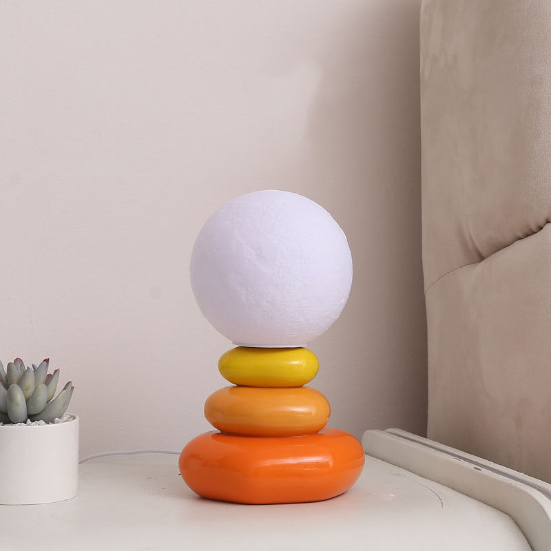 Modern Art Deco Spherical Oval Ceramic Glass 1-Light Table Lamp For Bedroom