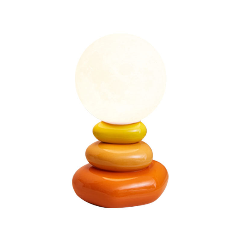 Modern Art Deco Spherical Oval Ceramic Glass 1-Light Table Lamp For Bedroom