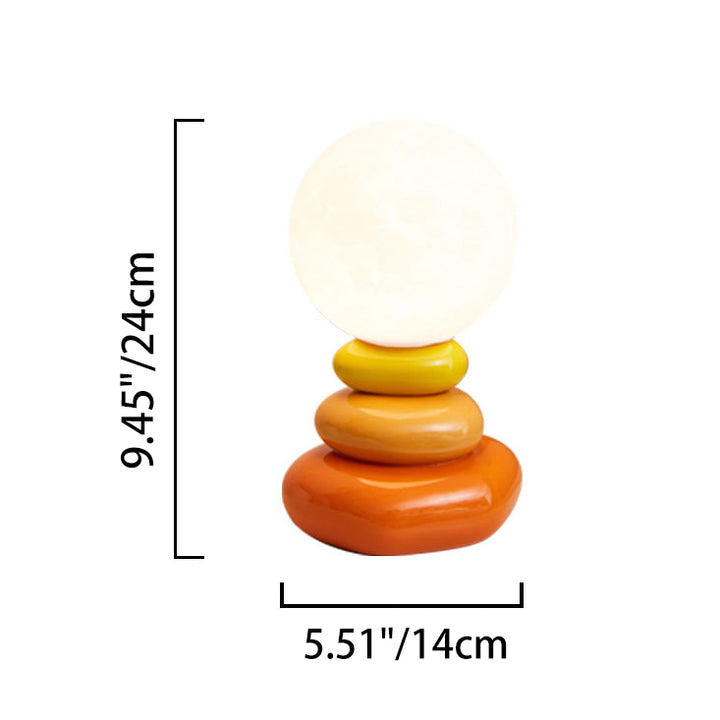 Lampe de table moderne Art Déco sphérique ovale en céramique et verre à 1 lumière pour chambre 