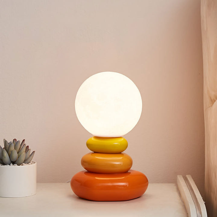 Lampe de table moderne Art Déco sphérique ovale en céramique et verre à 1 lumière pour chambre 