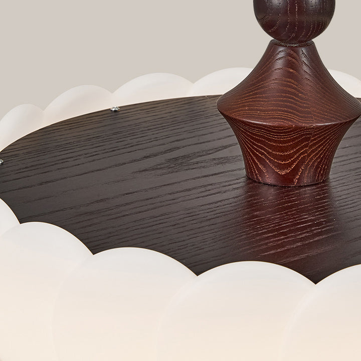 Moderno Minimalista Cilíndrico Nube Acrílico Blanco Fresno Madera Hierro LED Semi-empotrado Lámpara de Techo Para Dormitorio 