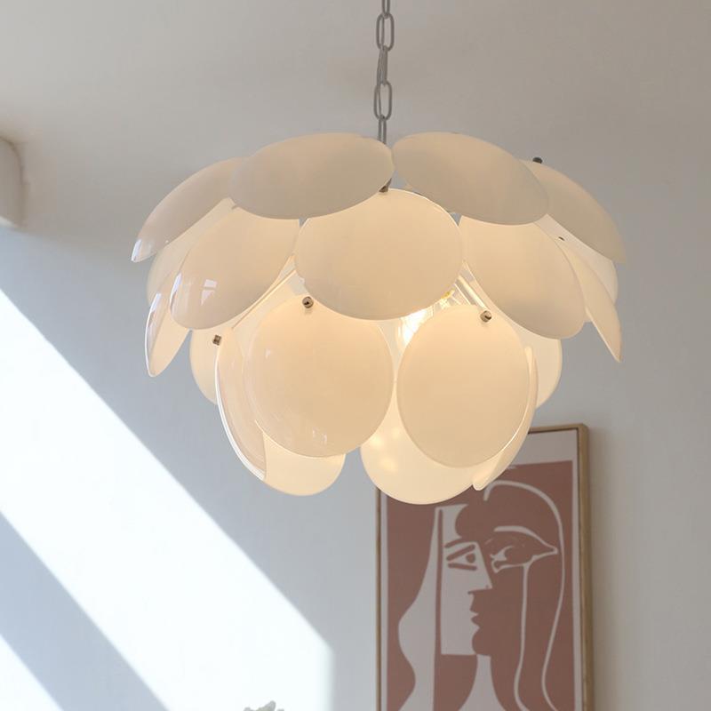 Art déco moderne Fleur sphérique Fer Verre 4/6 Lumière Suspension pour chambre 