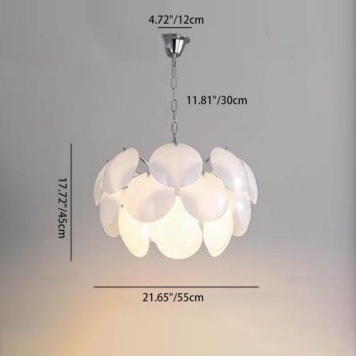 Art déco moderne Fleur sphérique Fer Verre 4/6 Lumière Suspension pour chambre 