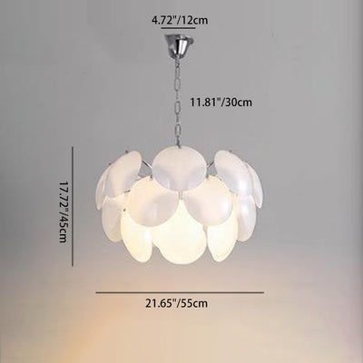 Modern Art Deco Flower Spherical Iron Glass 4/6 Light Pendant Light For Bedroom