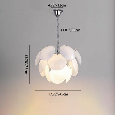 Modern Art Deco Flower Spherical Iron Glass 4/6 Light Pendant Light For Bedroom