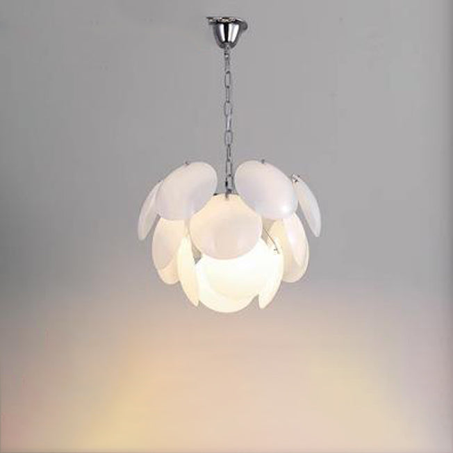 Modern Art Deco Flower Spherical Iron Glass 4/6 Light Pendant Light For Bedroom
