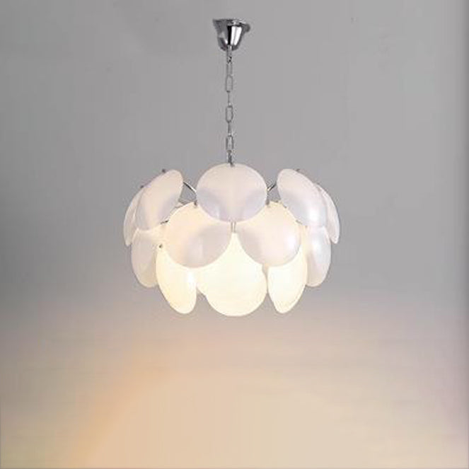 Art déco moderne Fleur sphérique Fer Verre 4/6 Lumière Suspension pour chambre 