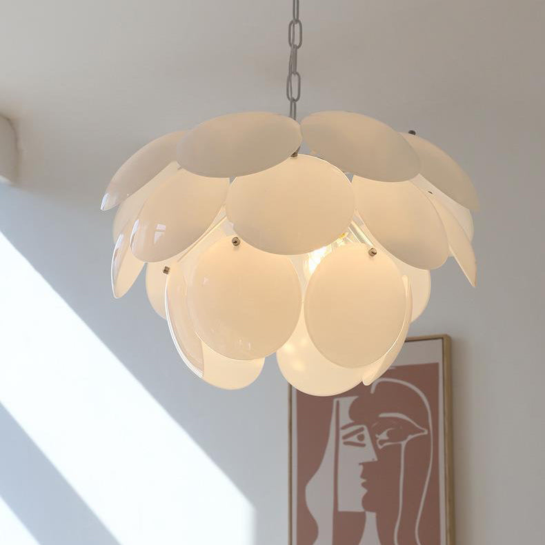 Art déco moderne Fleur sphérique Fer Verre 4/6 Lumière Suspension pour chambre 