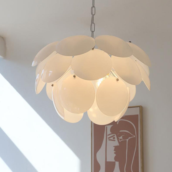 Art déco moderne Fleur sphérique Fer Verre 4/6 Lumière Suspension pour chambre 