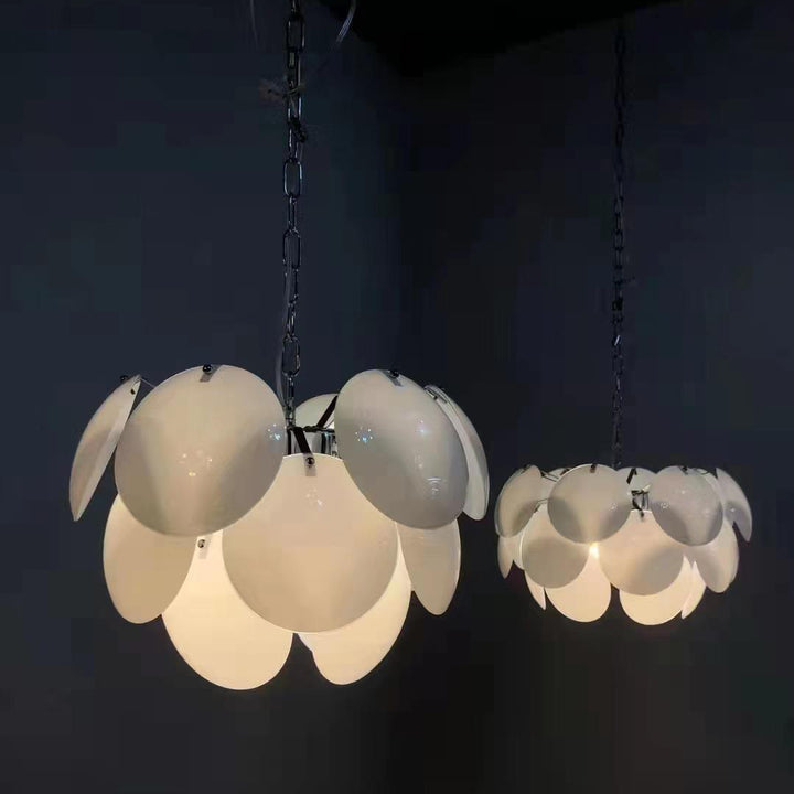 Art déco moderne Fleur sphérique Fer Verre 4/6 Lumière Suspension pour chambre 