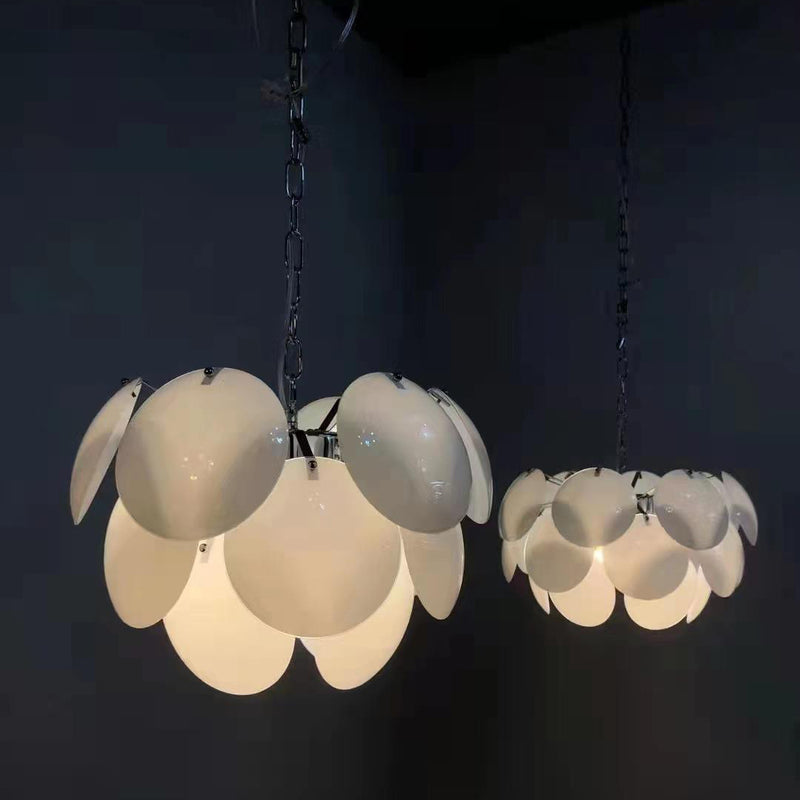 Modern Art Deco Flower Spherical Iron Glass 4/6 Light Pendant Light For Bedroom