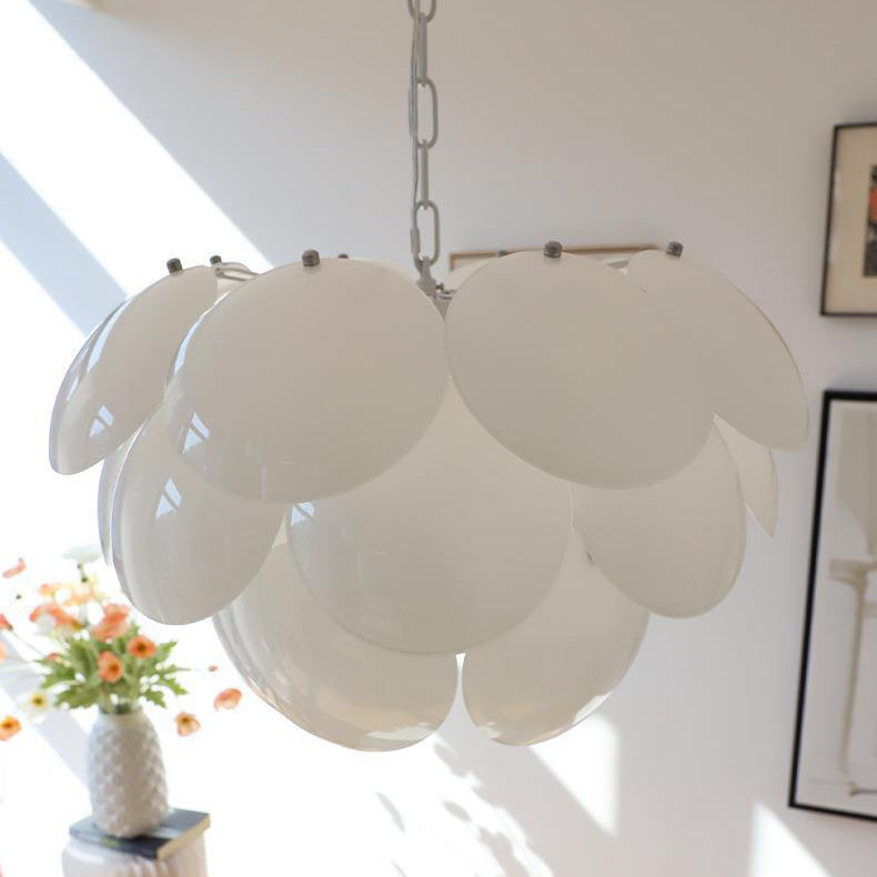 Modern Art Deco Flower Spherical Iron Glass 4/6 Light Pendant Light For Bedroom