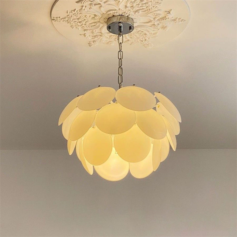 Modern Art Deco Flower Spherical Iron Glass 4/6 Light Pendant Light For Bedroom