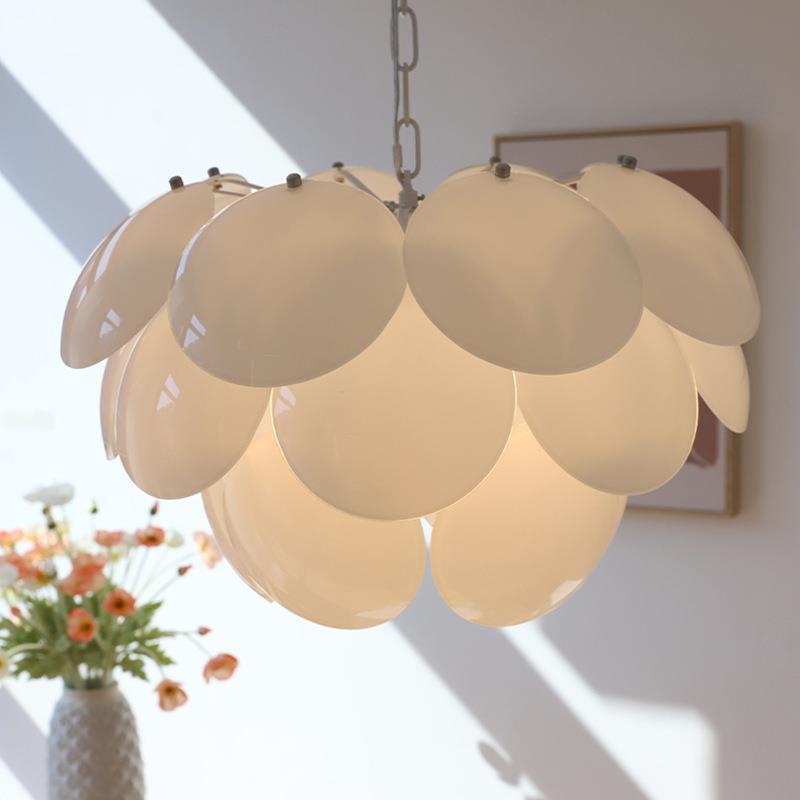 Art déco moderne Fleur sphérique Fer Verre 4/6 Lumière Suspension pour chambre 