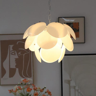 Modern Art Deco Flower Spherical Iron Glass 4/6 Light Pendant Light For Bedroom