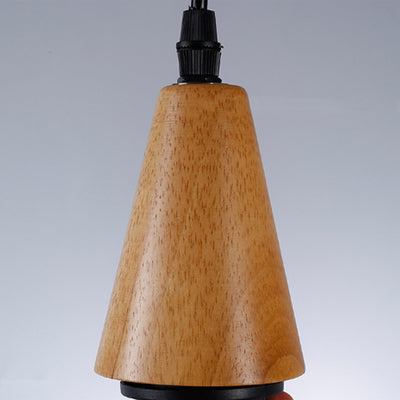 Modern Minimalist Water Drop Glass Wood 1-Light Pendant Light For Dining Room