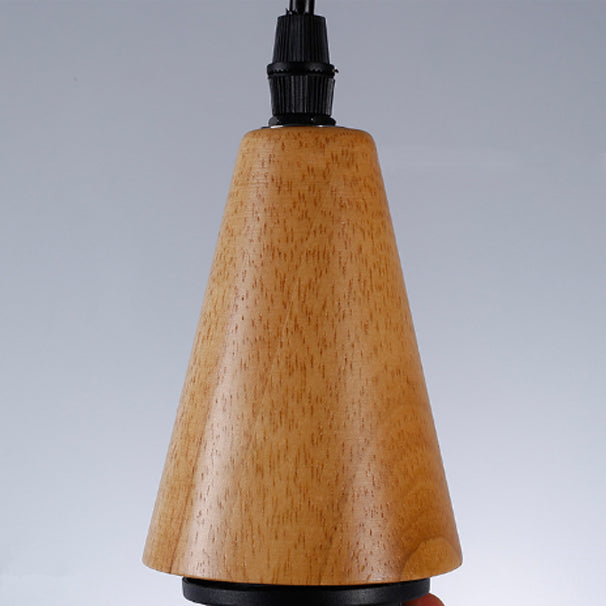Modern Minimalist Water Drop Glass Wood 1-Light Pendant Light For Dining Room