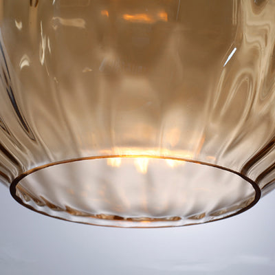 Modern Minimalist Water Drop Glass Wood 1-Light Pendant Light For Dining Room