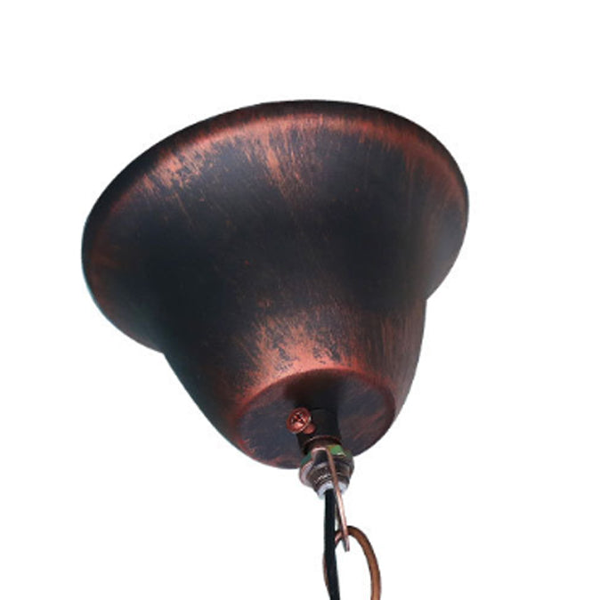 Lustre suspendu 1 lumière en fer avec verre en forme de goutte d&