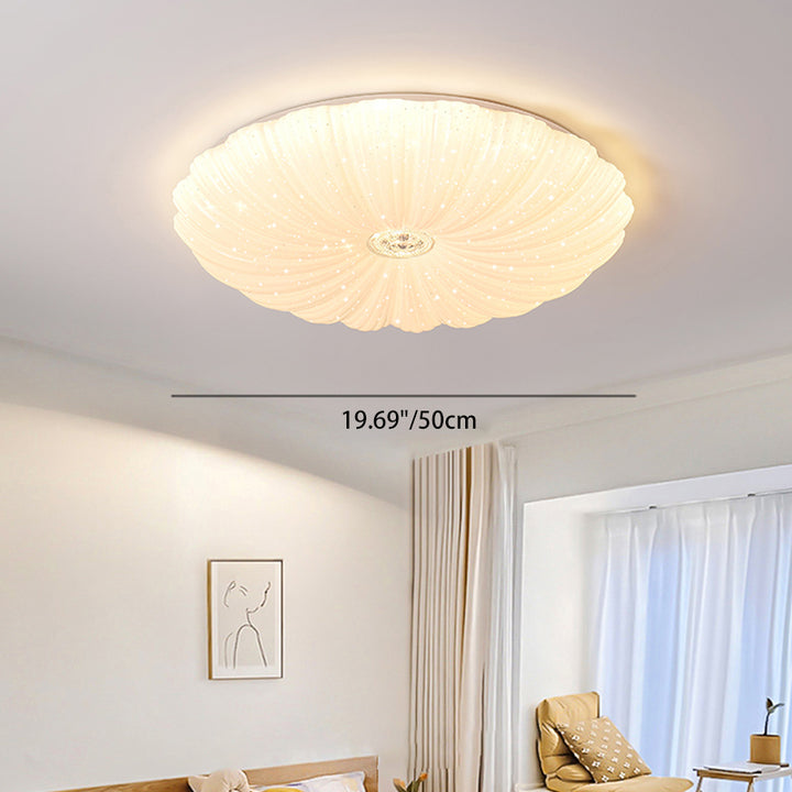 Moderne minimalistische runde Blumen Eisen PVC LED Deckenleuchte für das Wohnzimmer 