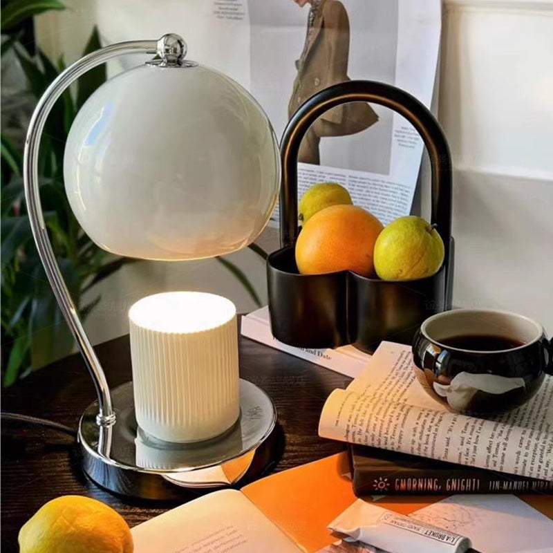 Contemporary Scandinavian Spherical Shape Iron Glass 1-Light Melting Wax Table Lamp For Bedroom