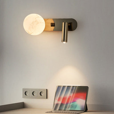 Modern Minimalist Round Aluminium Iron Jade Powder Acrylic 2-Light Wall Sconce Lamp For Bedroom